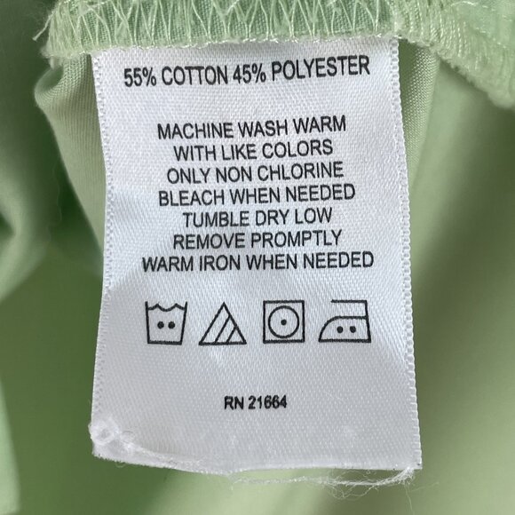 Foxcroft Shirt Womens 18W Green Wrinkle Free Button Up 3/4 Sleeve Shaped Blouse - Picture 4 of 10